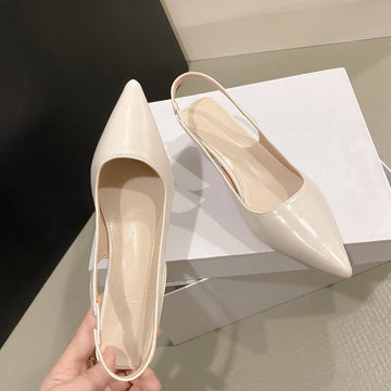 Xajzpa Fashion Female Shoes  New Women's Pumps Solid Color Simple Mid Heel Shoes Sexy Pointed Toe Slingback Elegant Dress Shoes
